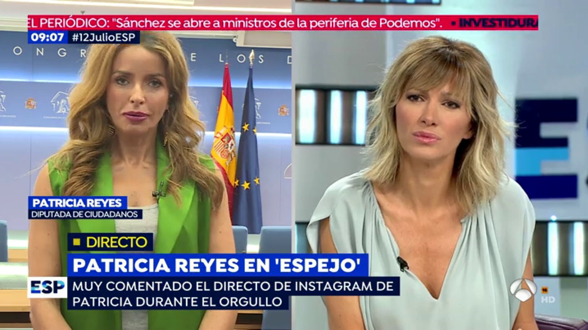 Patricia Reyes en una entrevista para Espejo P&uacute;blico