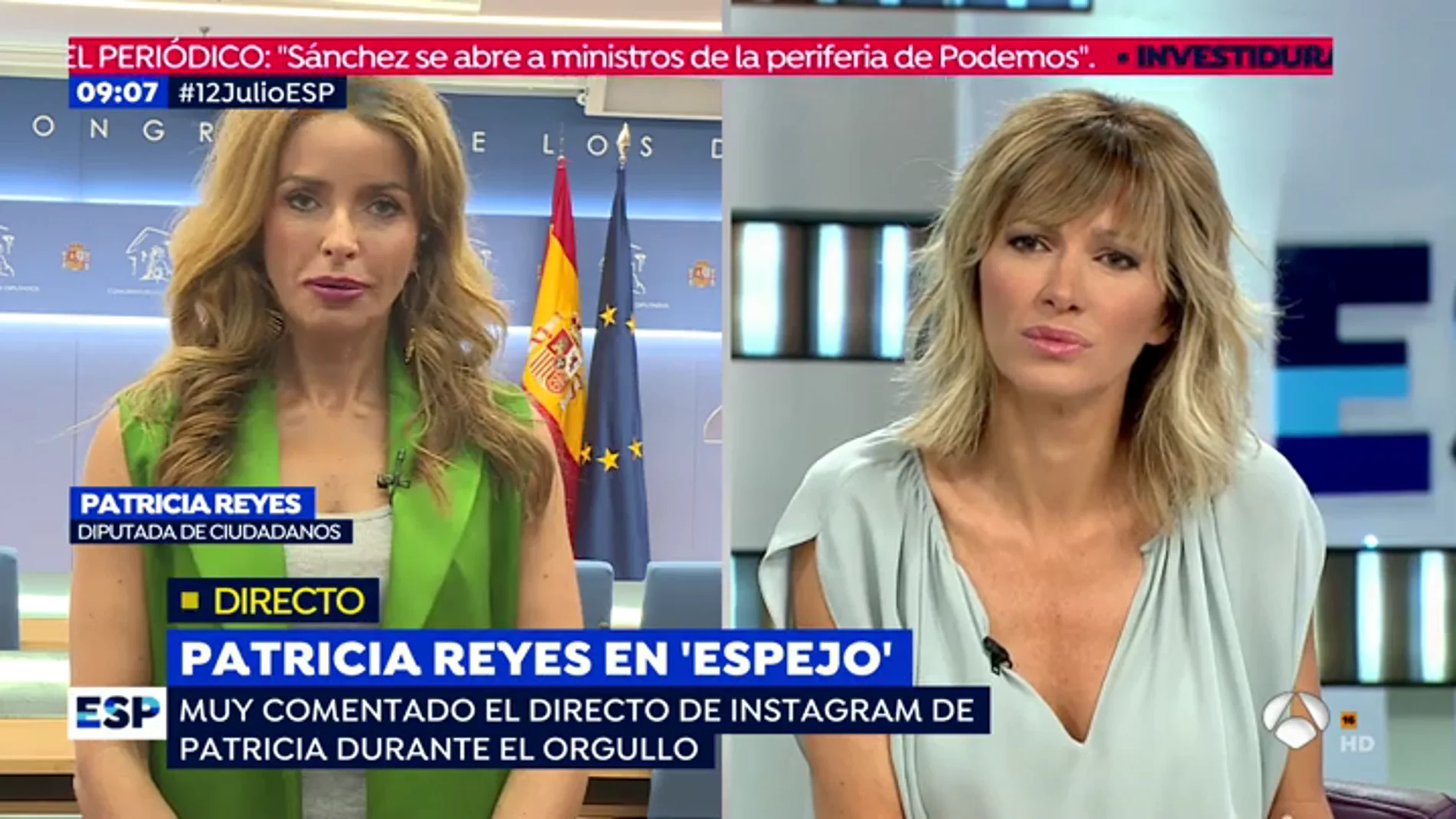 Patricia Reyes en una entrevista para Espejo Público