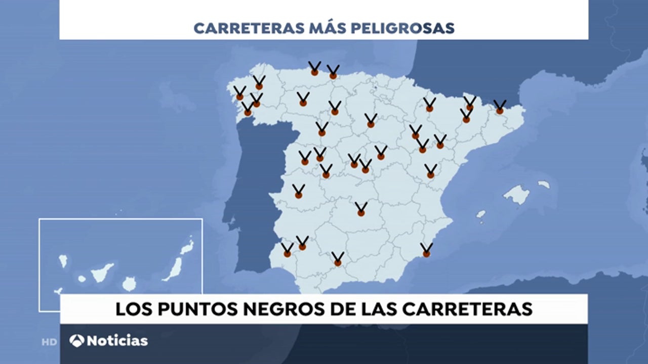 Cuidado con los puntos negros, aquí puedes saber dónde están 5 Motor16 mapa puntos negros