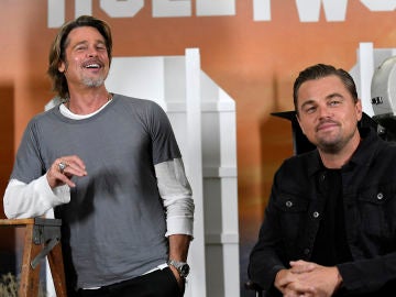 Brad Pitt y Leonardo DiCaprio en la presentación de 'Once Upon A time in Hollywood'