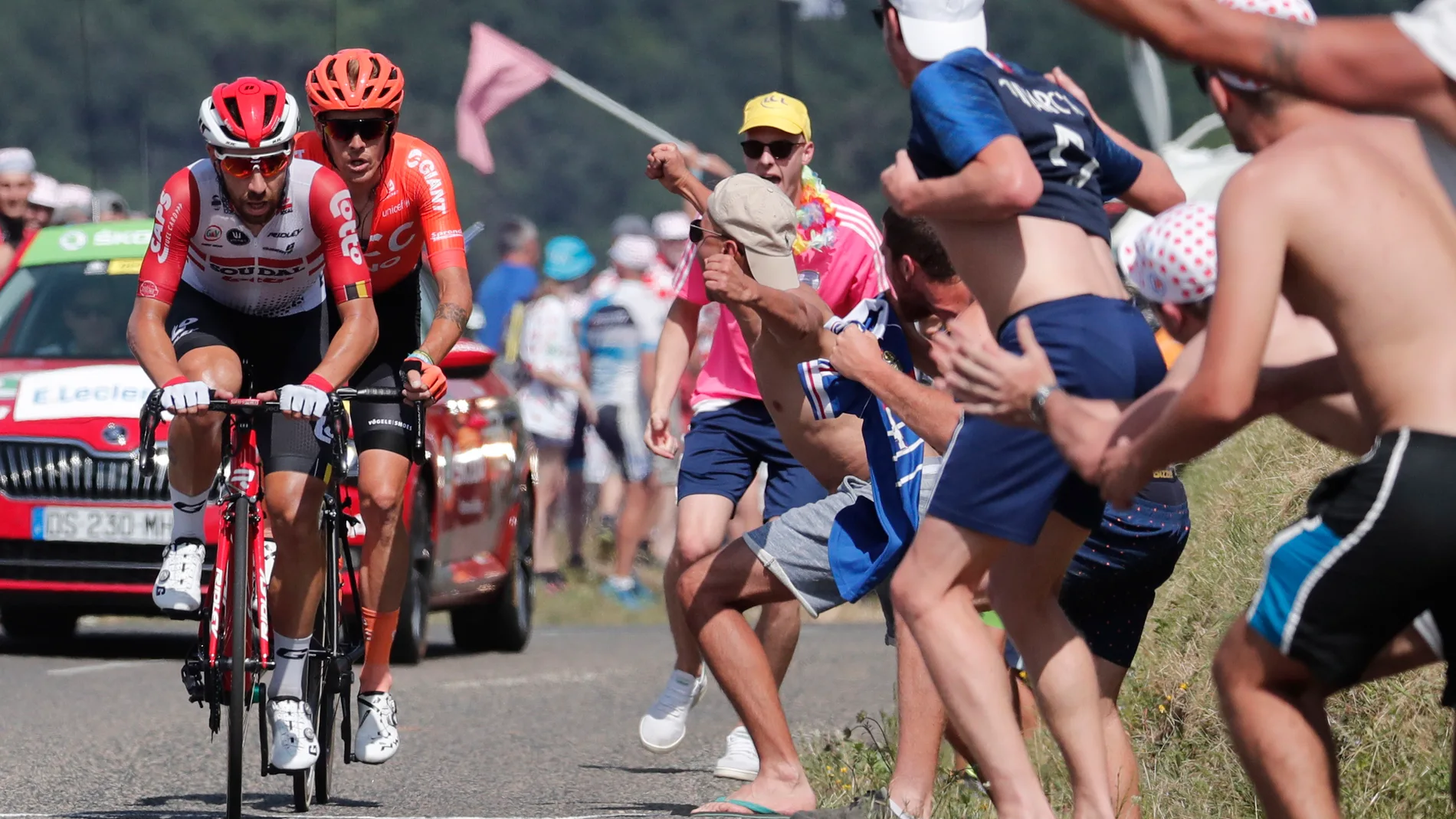 Alessandro De Marchi y Thomas de Gendt durante la etapa 8 del Tour Alessandro De Marchi y Thomas de Gendt durante la etapa 8 del Tour