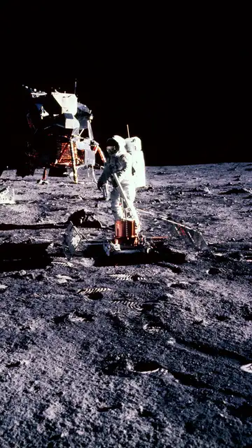 Fotografía de la NASA cedida por National Geographic donde aparece el astronauta Edwin Aldrin Fotografía de la NASA cedida por National Geographic donde aparece el astronauta Edwin Aldrin