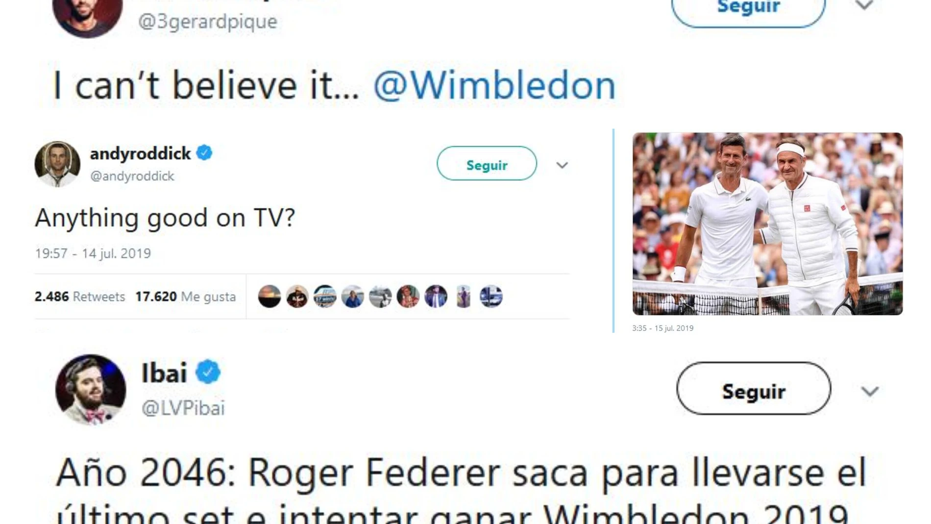Los mejores tweets y memes de la final más larga de la historia de Wimbledon Los mejores tweets y memes de la final más larga de la historia de Wimbledon