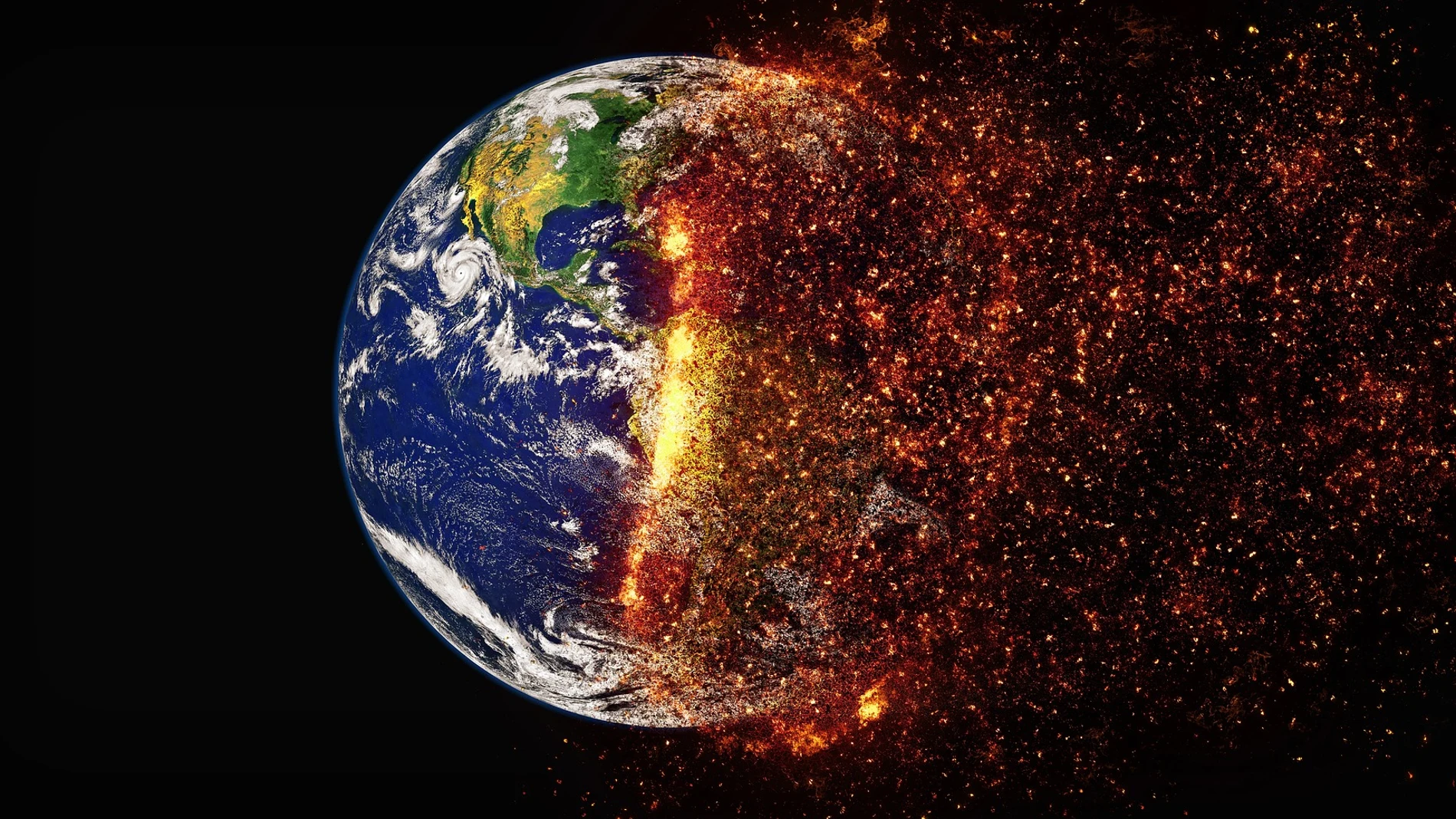 Representación de la Tierra expuesta al calentamiento global Representación de la Tierra expuesta al calentamiento global