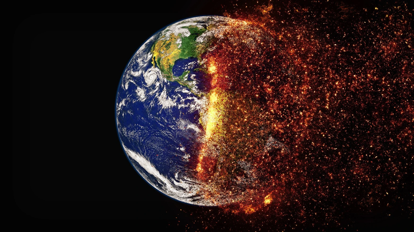 Representación de la Tierra expuesta al calentamiento global Representación de la Tierra expuesta al calentamiento global