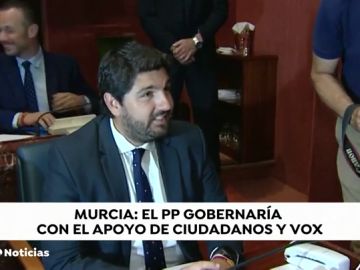 López Miras será investido con los votos de Ciudadanos y Vox