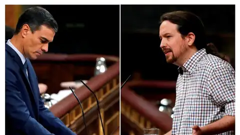 Pedro Sánchez y Pablo Iglesias en el Congreso de los Diputados Pedro Sánchez y Pablo Iglesias en el Congreso de los Diputados