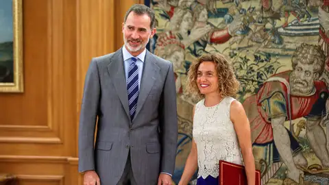 El rey Felipe VI durante la recepción a la presidenta del Congreso, Meritxell Batet El rey Felipe VI durante la recepción a la presidenta del Congreso, Meritxell Batet
