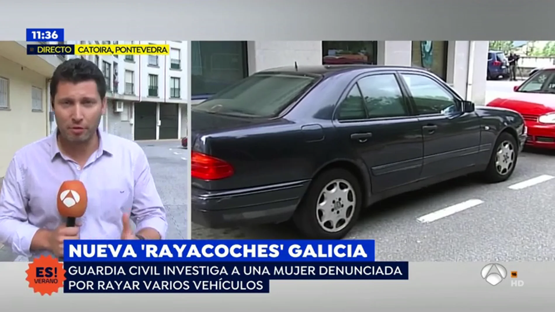 Raya coches en Galicia.