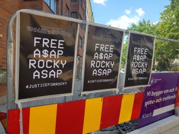Cartel que pide la liberación del rapero A$AP Rocky
