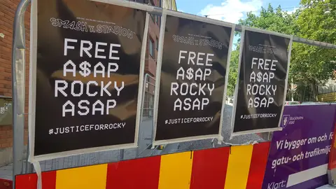Cartel que pide la liberación del rapero A$AP Rocky Cartel que pide la liberación del rapero A$AP Rocky