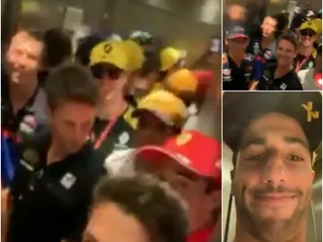 Varios pilotos de Fórmula 1, encerrados en un ascensor Varios pilotos de Fórmula 1, encerrados en un ascensor