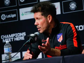 Simeone, en la rueda de prensa posterior a la goleada ante el Real Madrid Simeone, en la rueda de prensa posterior a la goleada ante el Real Madrid