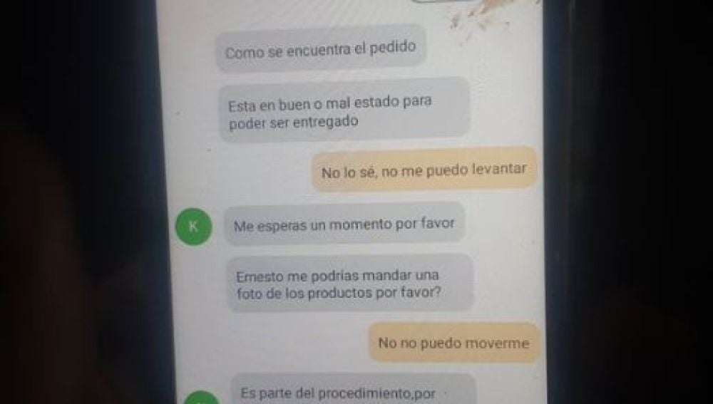 Pantallazo del chat de Whatsapp