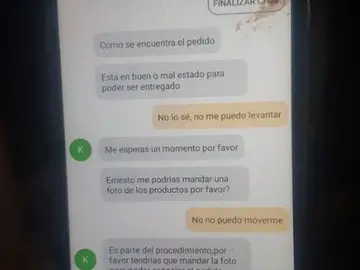 Pantallazo del chat de Whatsapp Pantallazo del chat de Whatsapp