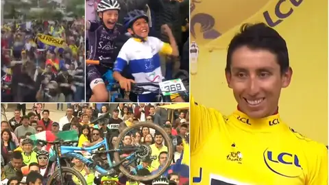 Colombia sale a la calle para celebrar la victoria de Egan Bernal Colombia sale a la calle para celebrar la victoria de Egan Bernal