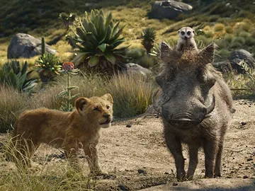 Simba, Timón y Pumba en el remake de 'El Rey León' Simba, Timón y Pumba en el remake de 'El Rey León'
