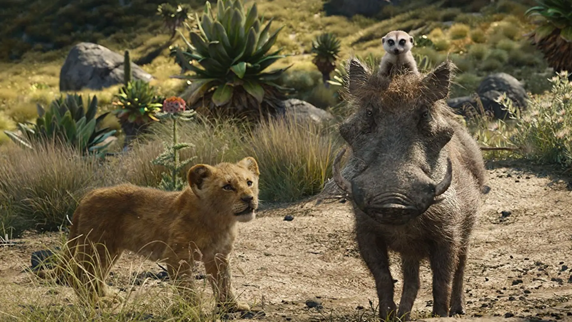Simba, Timón y Pumba en el remake de 'El Rey León'