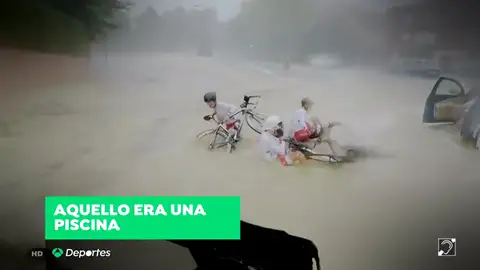Ciclistas al agua: la contrarreloj de la Vuelta al Penedés que debió ser neutralizada Ciclistas al agua: la contrarreloj de la Vuelta al Penedés que debió ser neutralizada