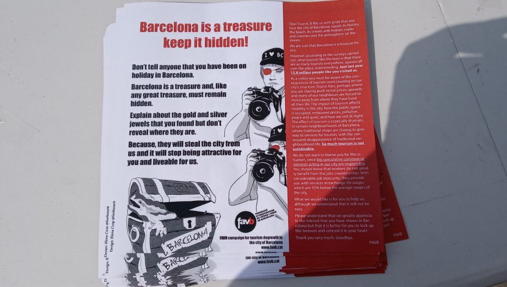 Campaña contra la masificación de turistas en Barcelona