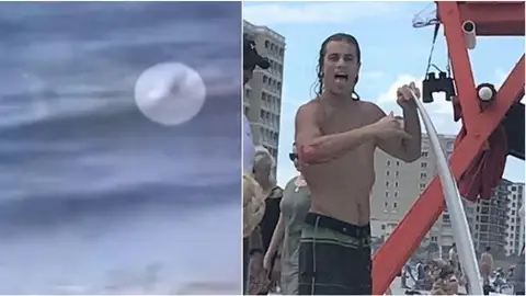 El surfista atacado por un tiburón El surfista atacado por un tiburón