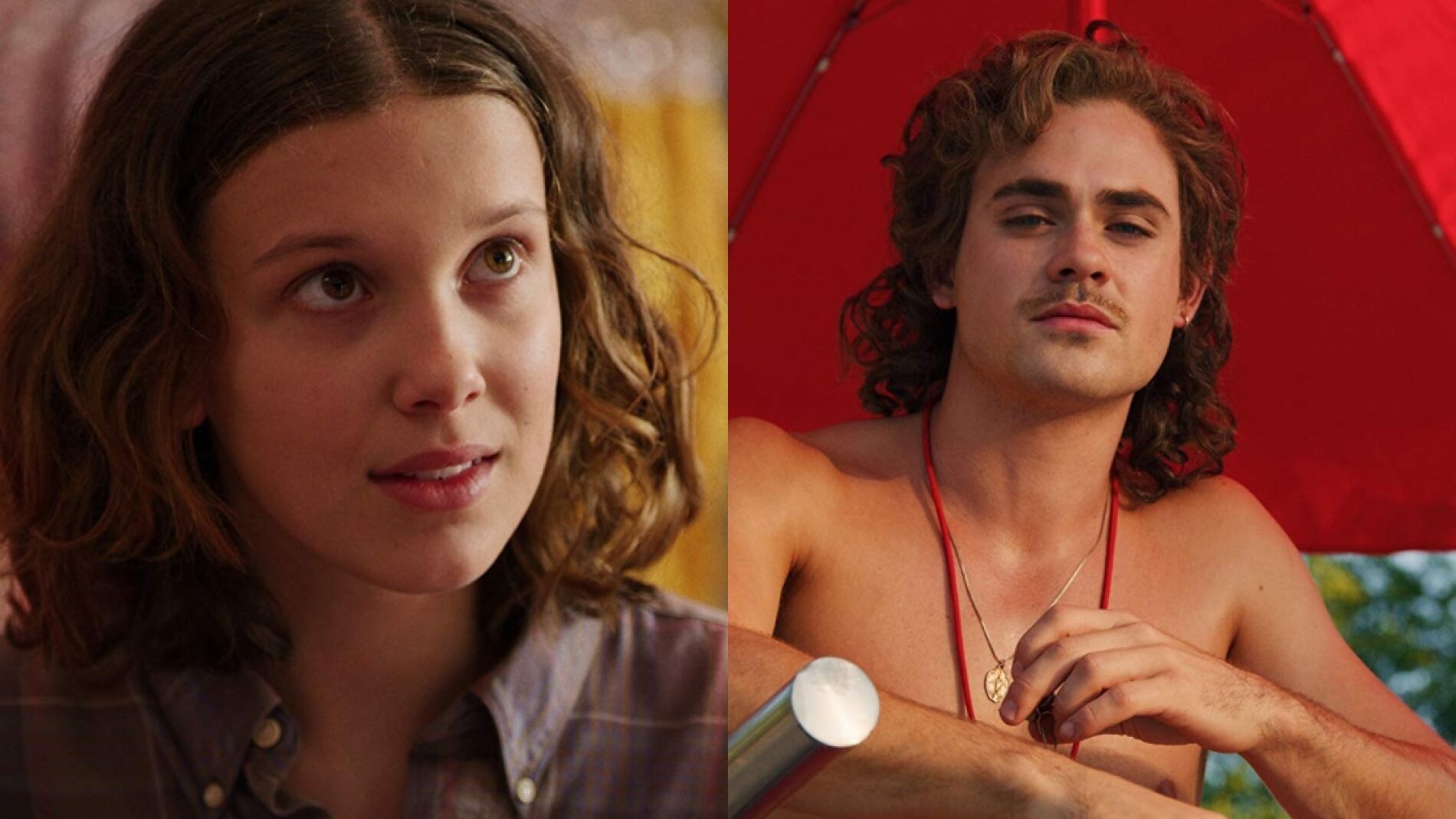 Millie Bobby Brown y Dacre Montgomery en 'Stranger Things'