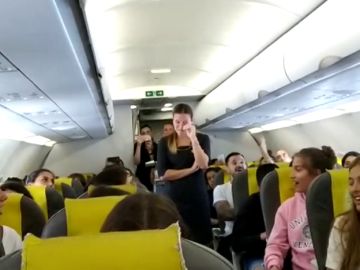 La emocionante despedida a una azafata en pleno vuelo en su último día de trabajo