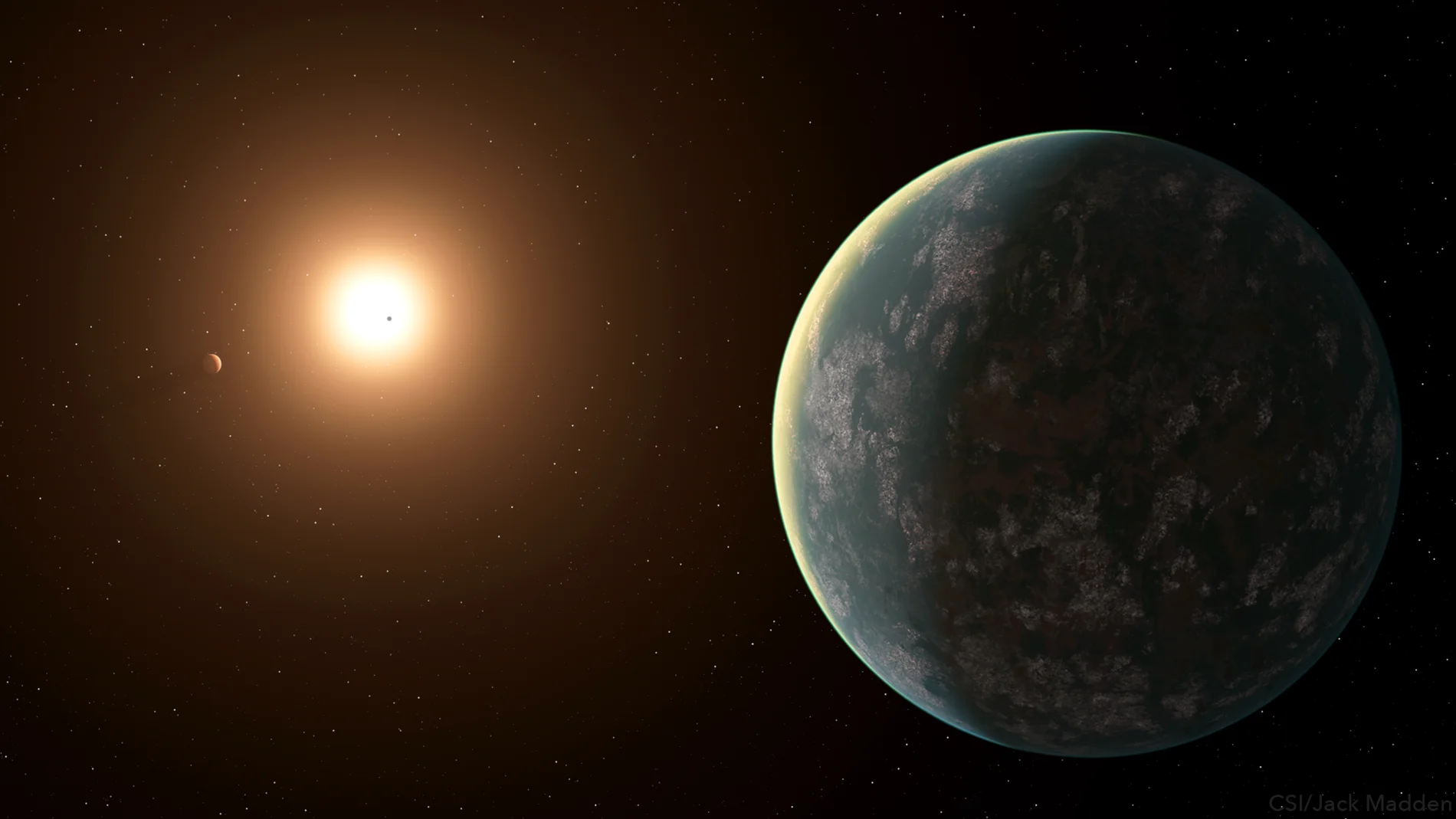 Representación de un sistema de exoplanetas Representación de un sistema de exoplanetas