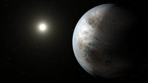 Fotograf&iacute;a cedida por la NASA que muestra un concepto art&iacute;stico de Kepler-452b