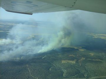 Vista aérea del incendio de Barchín del Hoyo, Cuenca