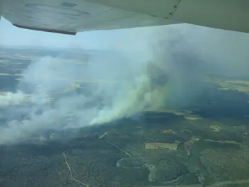Vista aérea del incendio de Barchín del Hoyo, Cuenca Vista aérea del incendio de Barchín del Hoyo, Cuenca