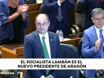 Javier Lambán, reelegido presidente de Aragón con los votos de Podemos, IU, PAR y la Chunta