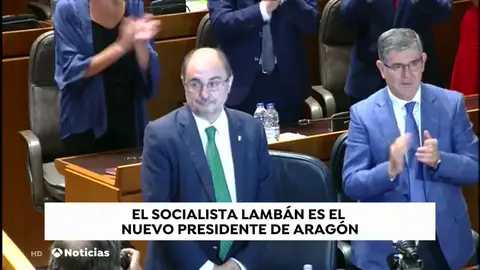 Javier Lambán, reelegido presidente de Aragón con los votos de Podemos, IU, PAR y la Chunta Javier Lambán, reelegido presidente de Aragón con los votos de Podemos, IU, PAR y la Chunta