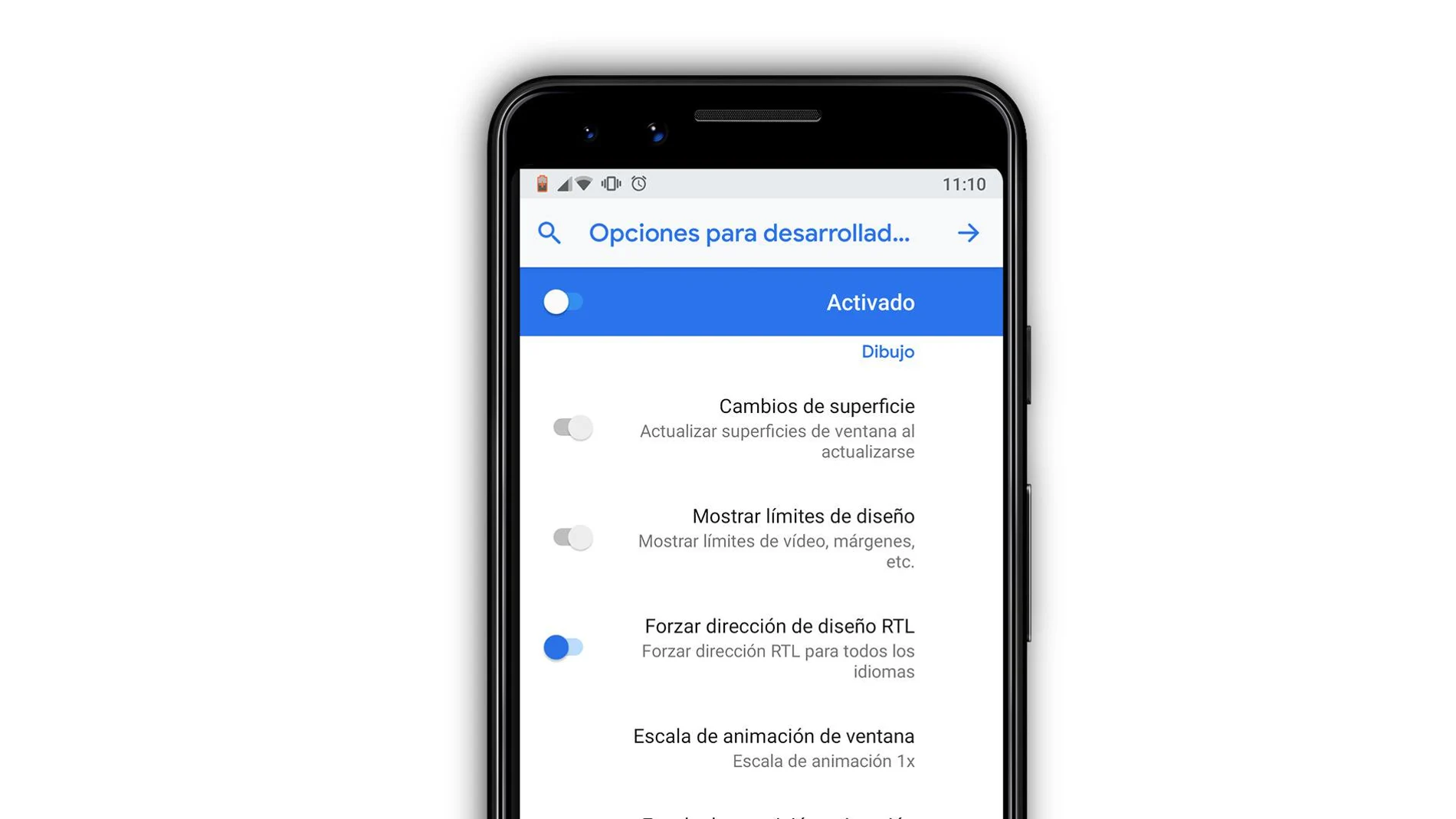 Modo zurdo en Android Modo zurdo en Android
