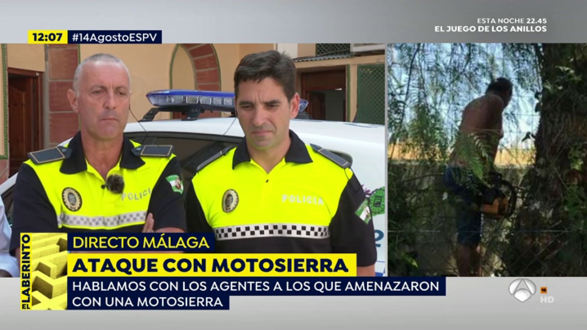 Amenaza a los agentes con una motosierra