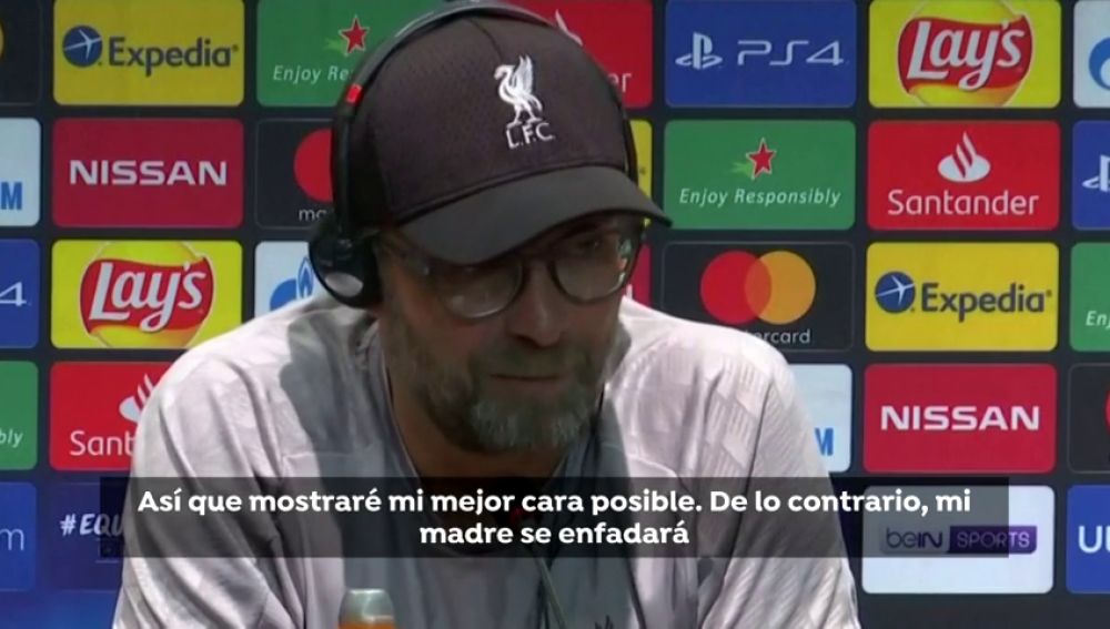 Jürgen Klopp mostrará su mejor cara a la árbitra durante la final de la Supercopa: "De lo contrario...mi madre se enfadará"