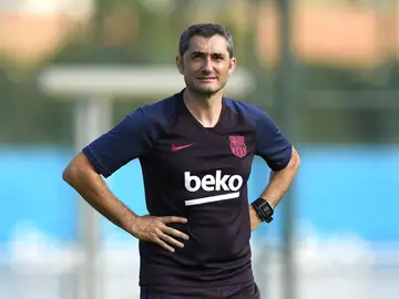 Ernesto Valverde, durante un entrenamiento Ernesto Valverde, durante un entrenamiento