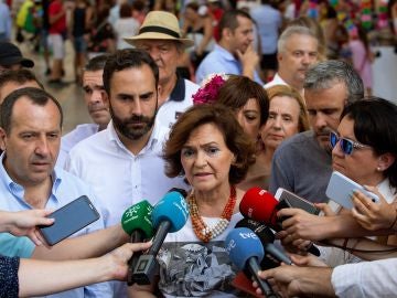 La vicepresidenta del Gobierno en funciones y secretaria de Igualdad del PSOE, Carmen Calvo 