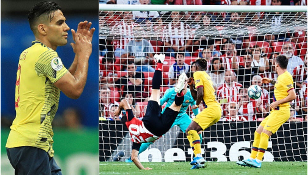 La reacción de Falcao tras el golazo de Aduriz al Barcelona