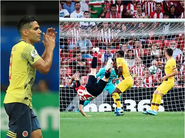La reacción de Falcao tras el golazo de Aduriz al Barcelona La reacción de Falcao tras el golazo de Aduriz al Barcelona