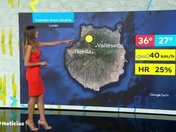 La meteorología dificulta la extinción del incendio en Canarias