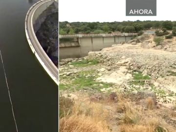 Un pantano antes y después de la sequía