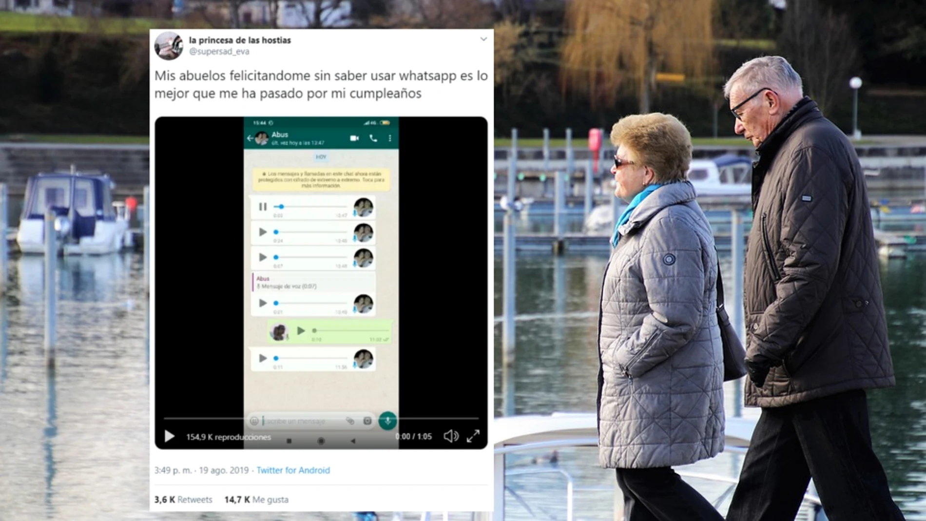 Abuelos usando WhatsApp Abuelos usando WhatsApp
