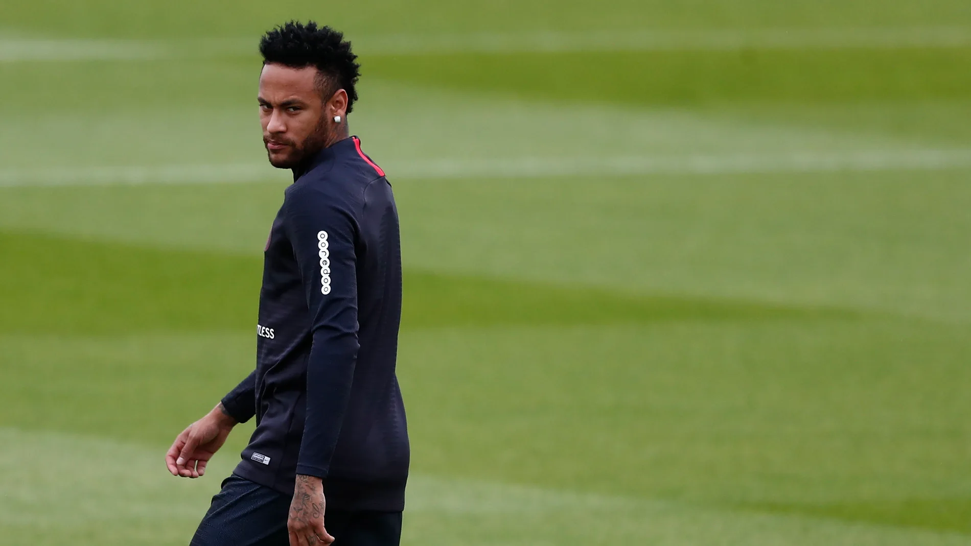 Neymar, durante un entrenamiento Neymar, durante un entrenamiento