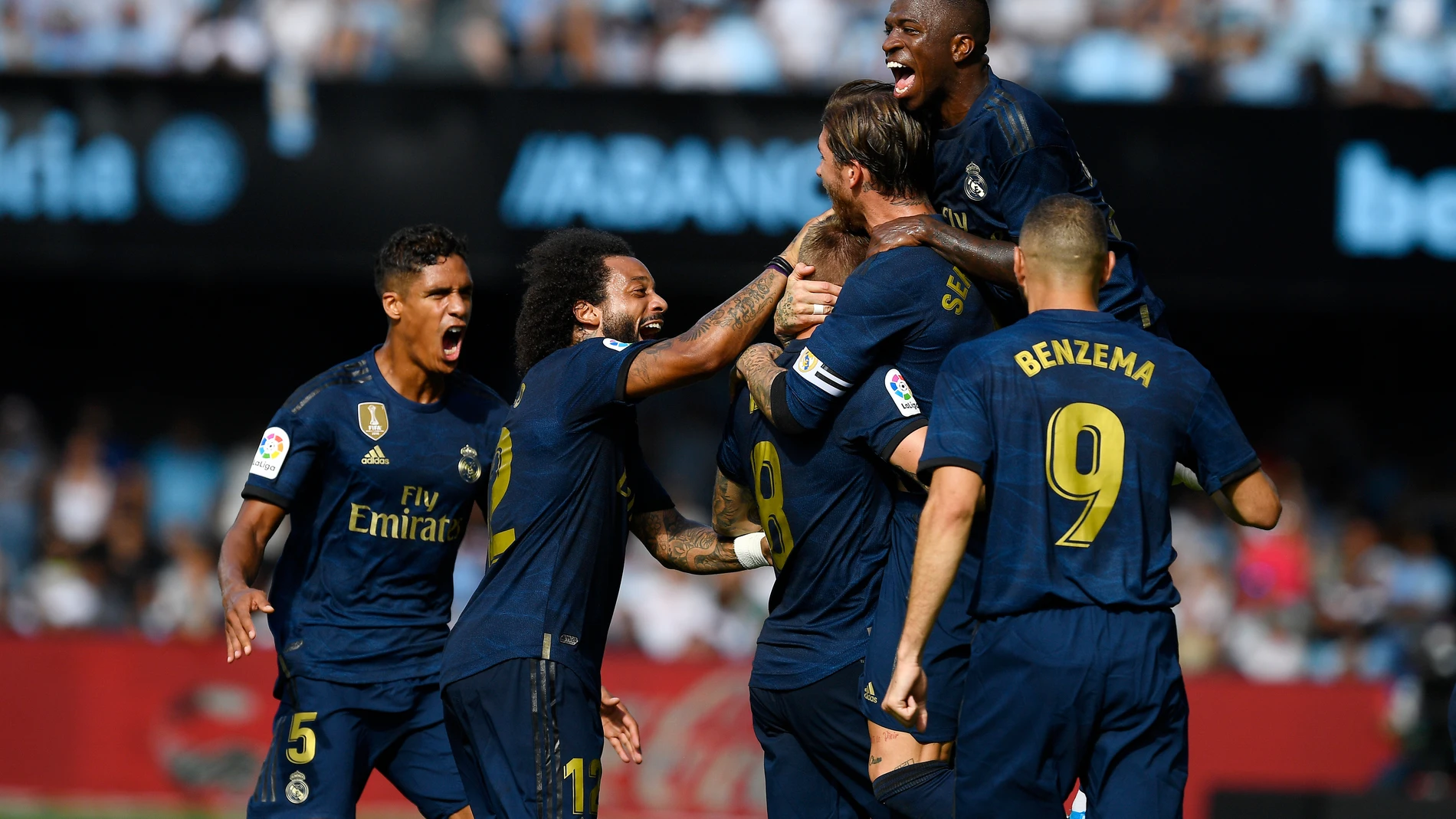 El Real Madrid celebra un gol frente al Celta El Real Madrid celebra un gol frente al Celta