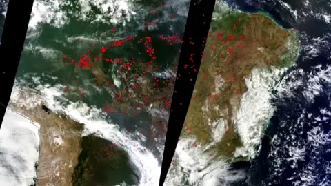 La Nasa muestra cómo arde el Amazonas La Nasa muestra cómo arde el Amazonas