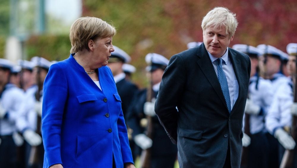 Angela Merkel y Boris Johnson en Berlín