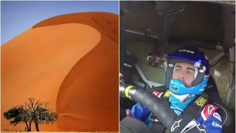 Fernado Alonso, en la duna 7 de Namibia Fernado Alonso, en la duna 7 de Namibia