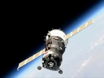 La nave Soyuz MS-14 con el androide ruso Fiódor. La nave Soyuz MS-14 con el androide ruso Fiódor.