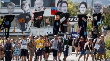 Manifestación de la Contracumbre del G7 que marchó en Hendaya el pasado sábado